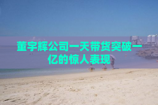 董宇辉公司一天带货突破一亿的惊人表现